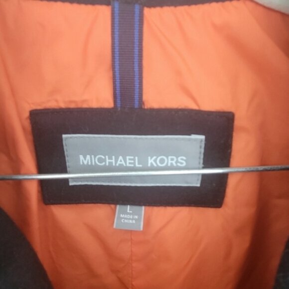 Michael Kors Men's Wool Pea Coat Dark Navy Blue Large Double 💗💗💗💗💗💗💗💗💗 - Picture 7 of 10